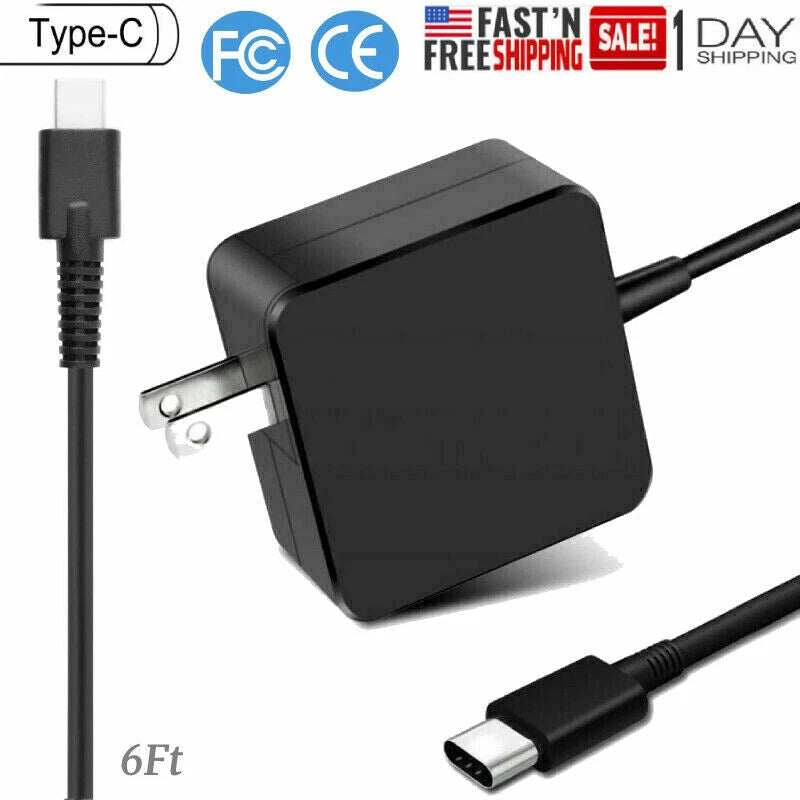 65W Type USBC Wall Charger for Dell Chromebook 11 13 14 3380 3100 3400 5190 7486