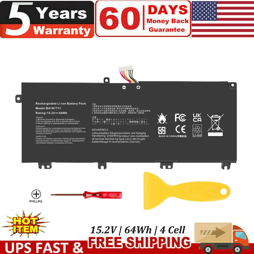 New B41N1711 Laptop Battery for Asus ROG Strix GL703VD GL503VM GL503VD FX503VM