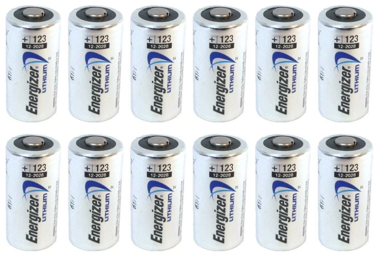 12 NEW Energizer CR123A Lithium 3V Battery for EL123 SF123 DL123 FRESH 2030 Bulk
