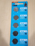 5 pc CARDED Vinnic CR1616 3v LITHIUM BATTERY CR 1616 CMOS KEY FOBS Fresh