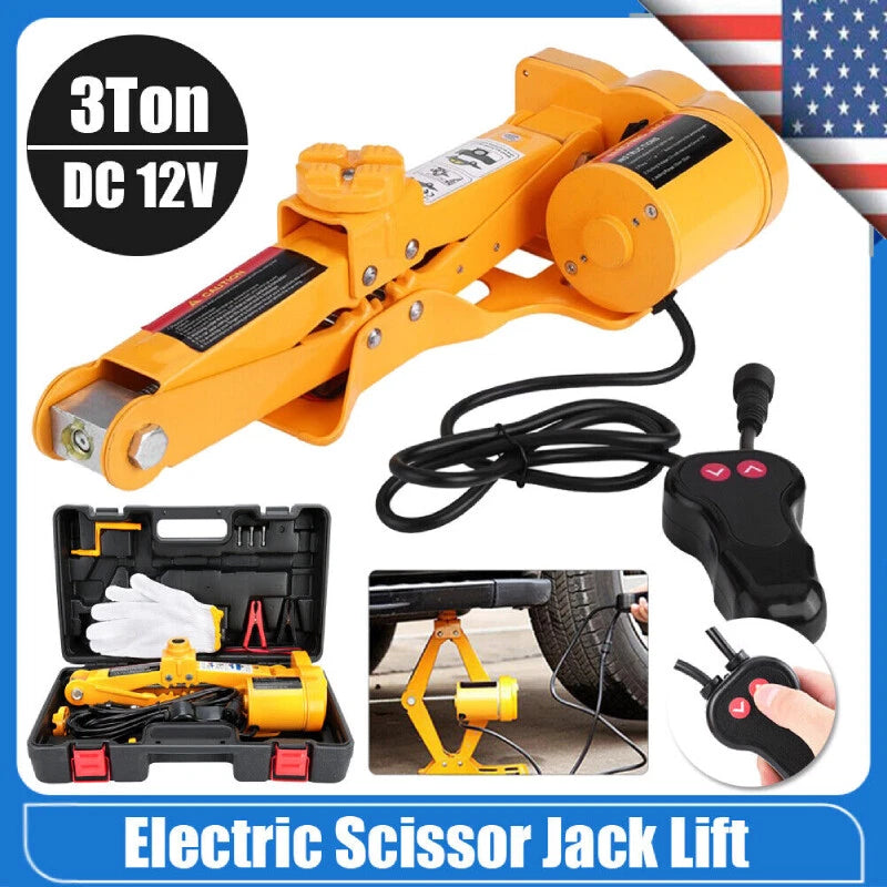 3 Ton 12V DC Automotive Car Electric Hydraulic Floor Jack Lift Garage Equipment