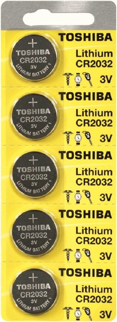 Toshiba CR2032 3V Lithium Coin Battery 2032 New Fresh 5 Batteries