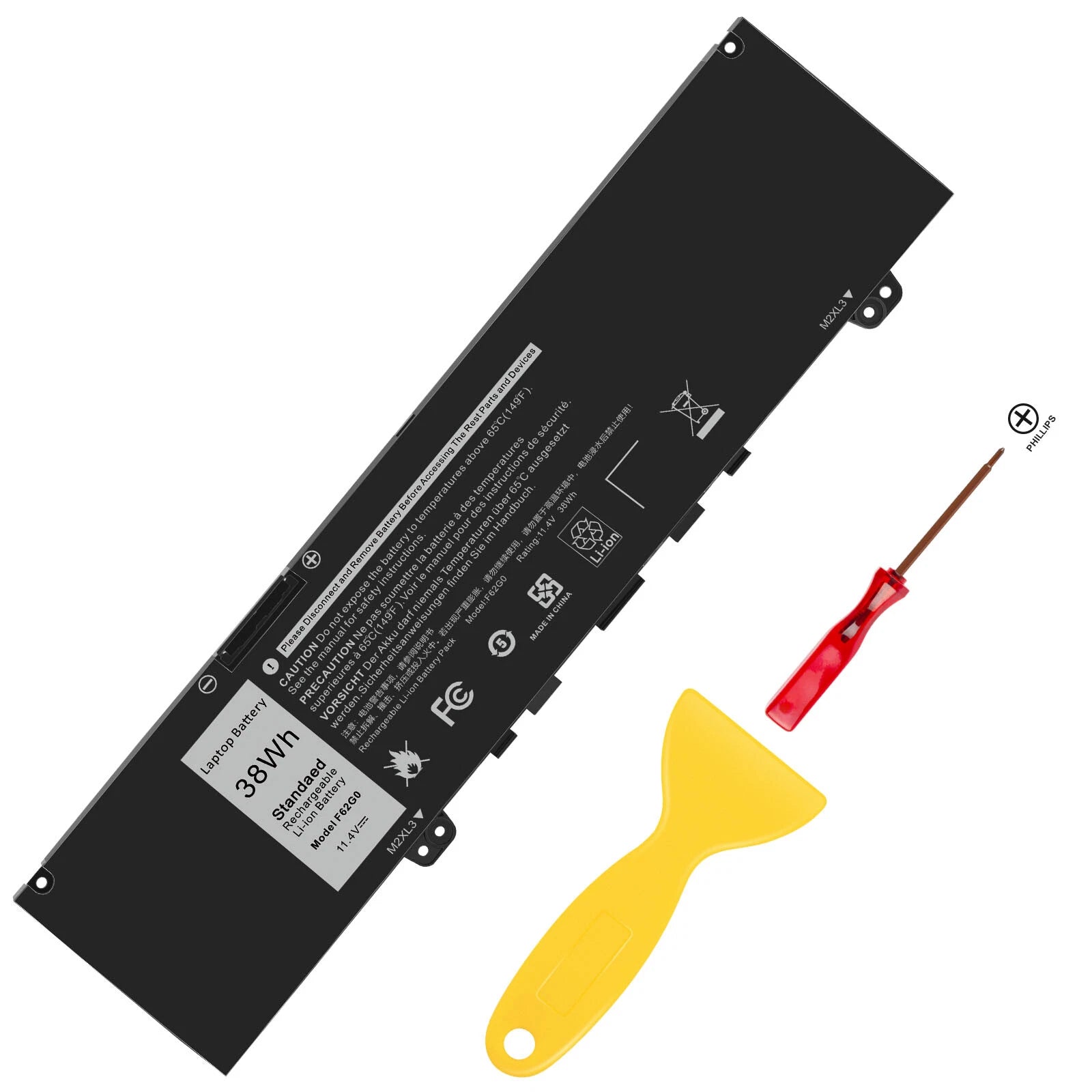 F62G0 Battery for Dell Inspiron 13 7000 7370 7380 7386 5370 7373 RPJC3 38Wh