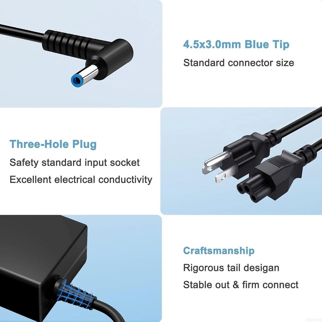 65W AC Power Supply Adapter Cord Charger For HP Envy 13 15 17 X360 15-1039wm
