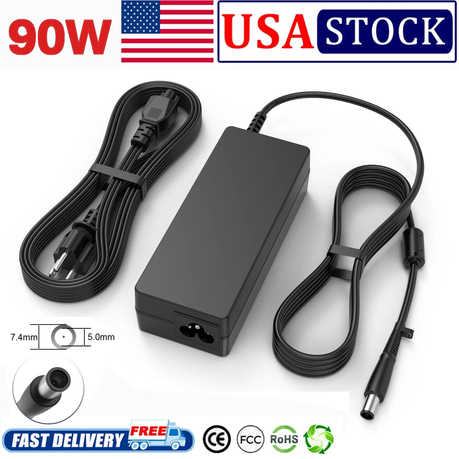 Charger AC Power Adapter Supply 90W For HP EliteDesk 800/805 G5 G6 For HP 600 US