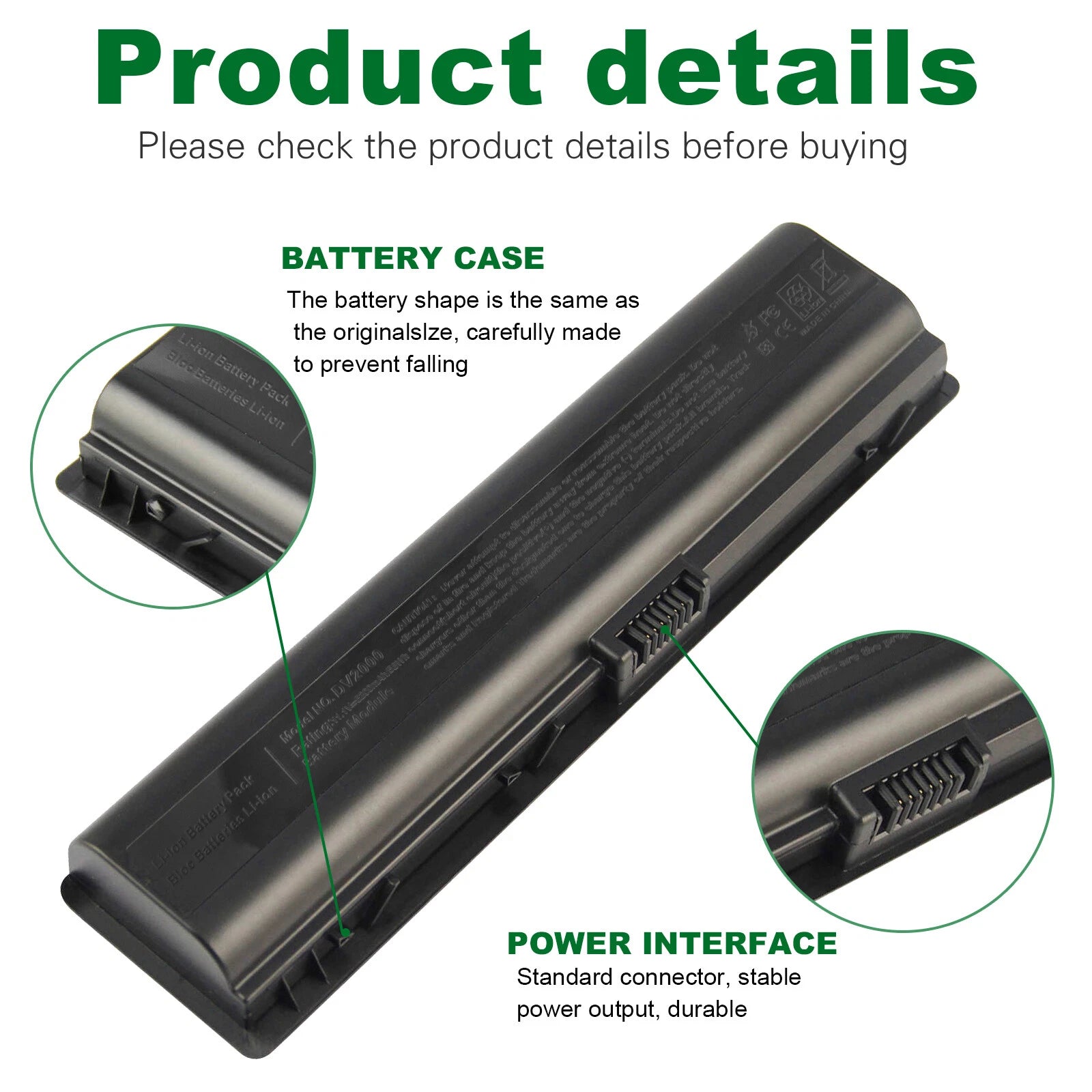DV2000 Battery for HP Pavilion DV6000 DV6100 DV6500 DV6700 V3000 V6000 5200mAh