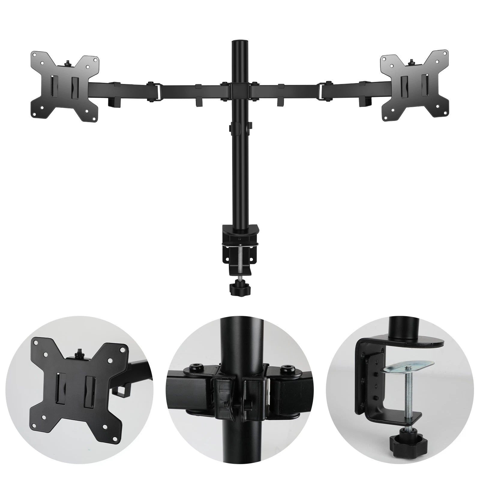 Dual Monitor LED LCD TV Swivel Desk Mount Stand 22 23 24 26 27-32" Monitor Mount