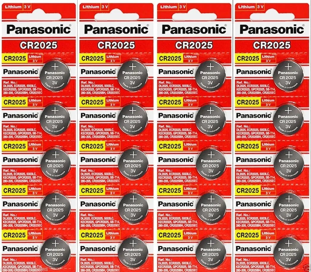 100 x Fresh PANASONIC CR 2025 CR2025 CR2025 LITHIUM COIN CELL Battery Exp 2031