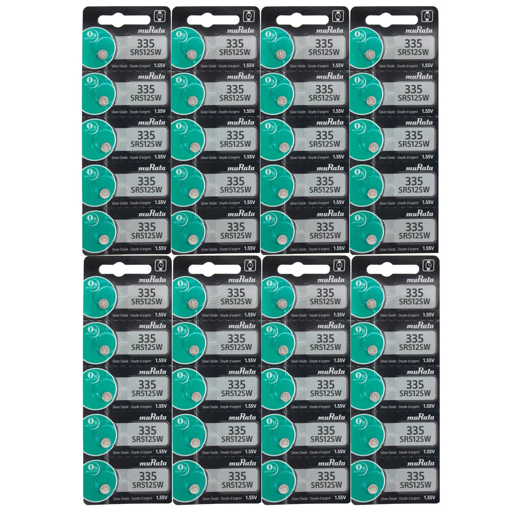 335 MURATA SR512SW 1.55V LOW DRAIN BATTERY 40 Pack