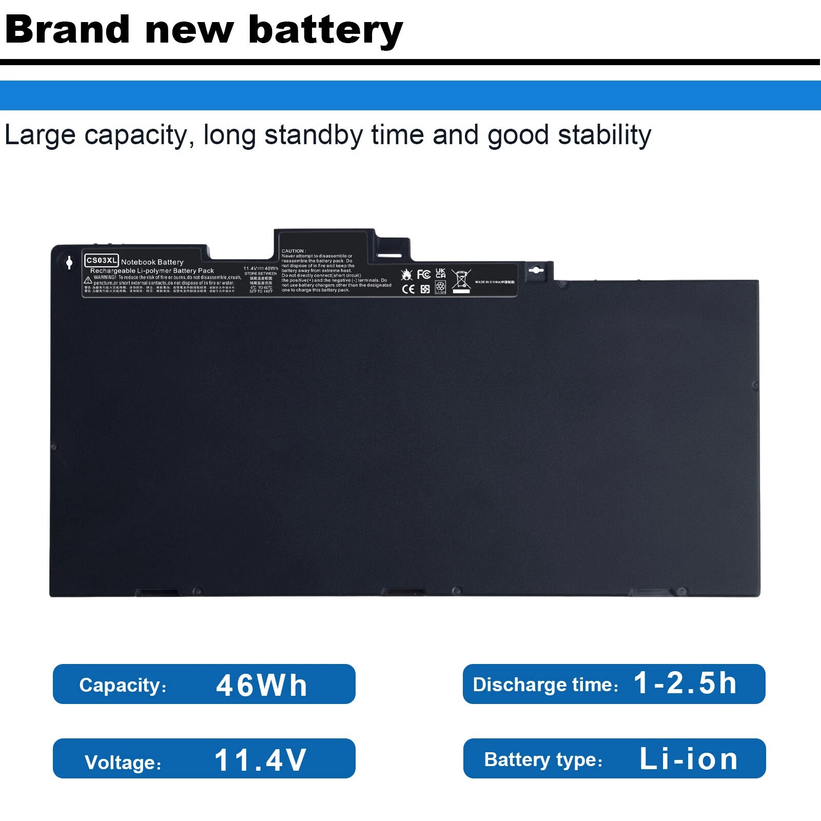 Battery for HP Elitebook 745 840 G3 G4 CS03XL 854108-850 800513-001 HSTNN-IB6Y