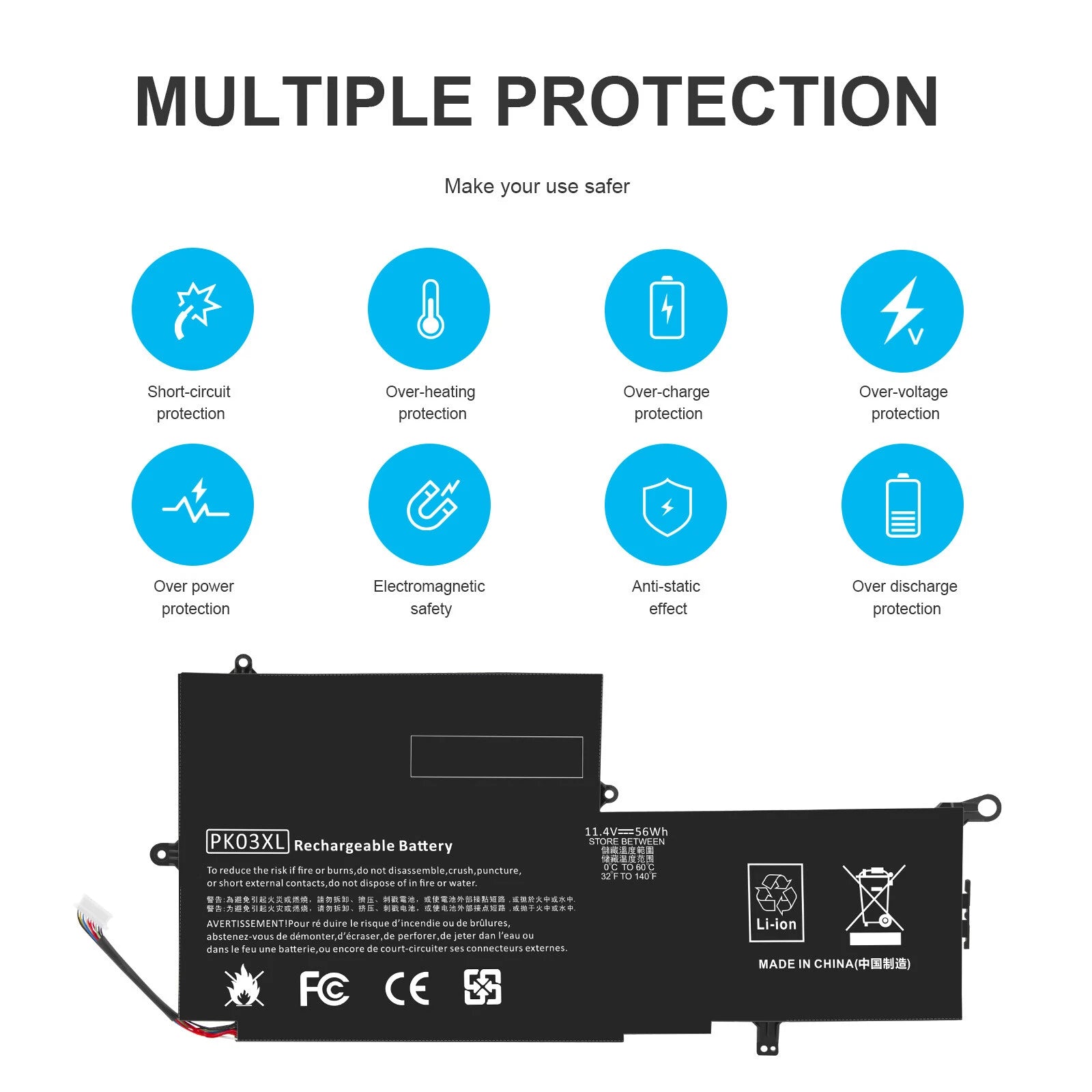 ?LOT PK03XL Battery For HP Spectre x360 13-4195nr 13-4193nr 13-4110dx 13-4102dx
