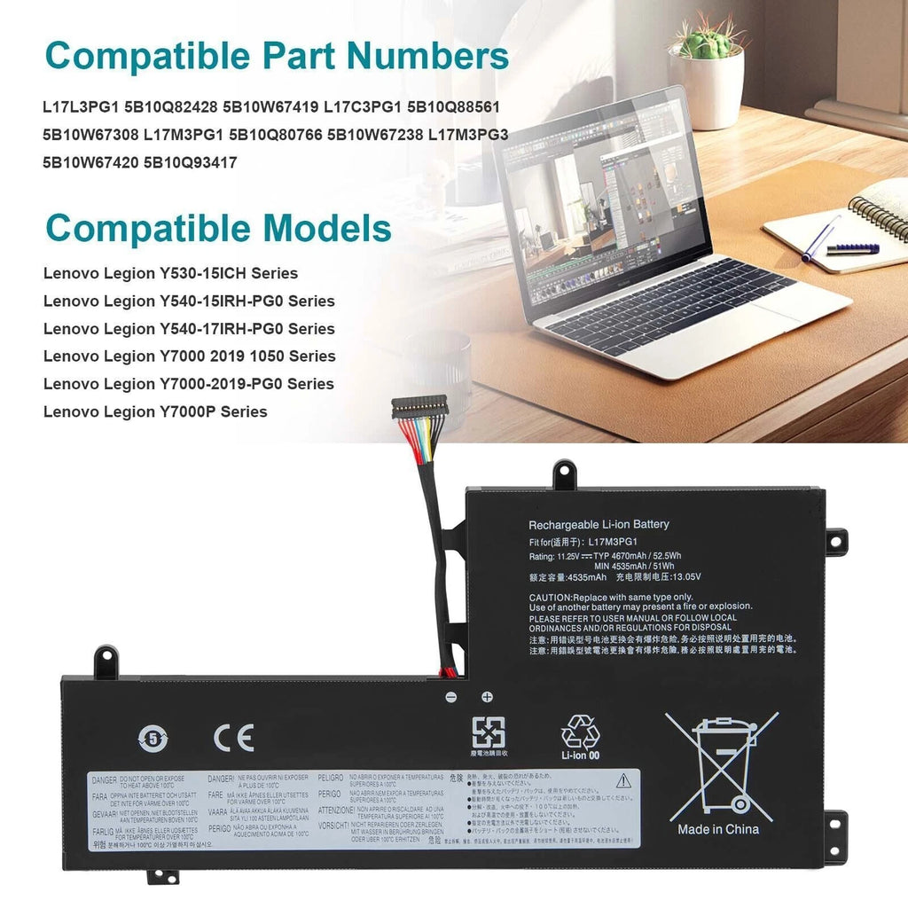 ?L17M3PG2 Battery For Lenovo Legion Y530 Y540 Y740 Y545 Y7000 Series L17C3PG2 US