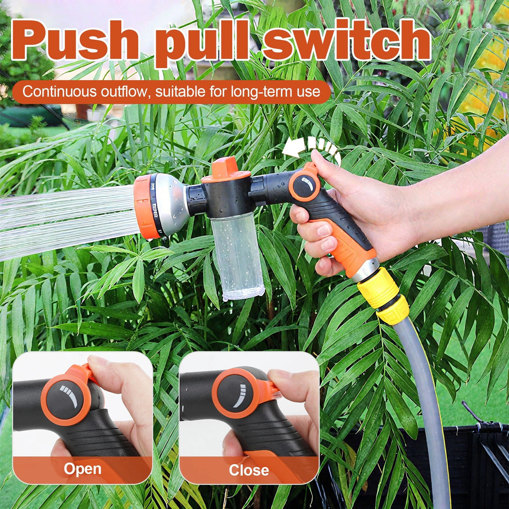Foam Sprayer Gun, Pressure Nozzle for Car Wash, Watering, Pet Shower,8 Patterns