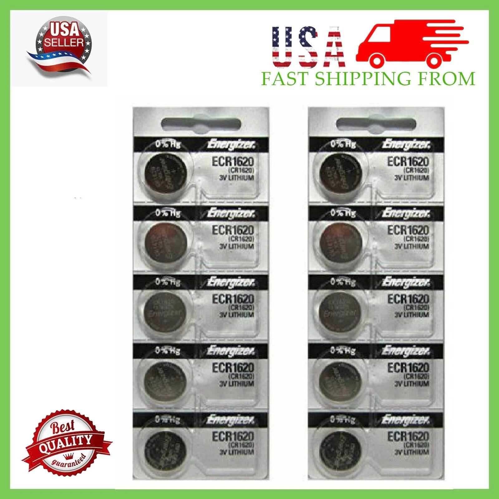 10 x Piece Fresh Stock Energizer CR1620 BATTERY 3V LITHIUM CR 1620 DL1620 BR1620