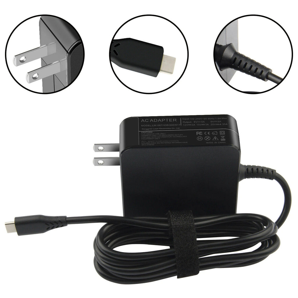 For Lenovo 65W USB-C Type-C Laptop Charger Power Supply Adapter ADLX65YLC3A