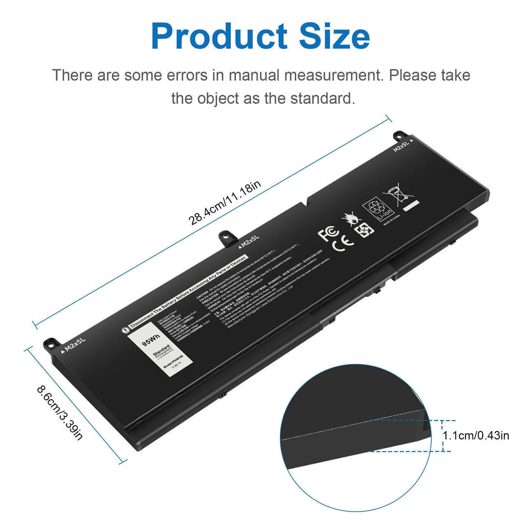PKWVM Battery For Dell Precision 7550 7560 7750 7760 0447VR 068N03 453-BBCQ 95wh