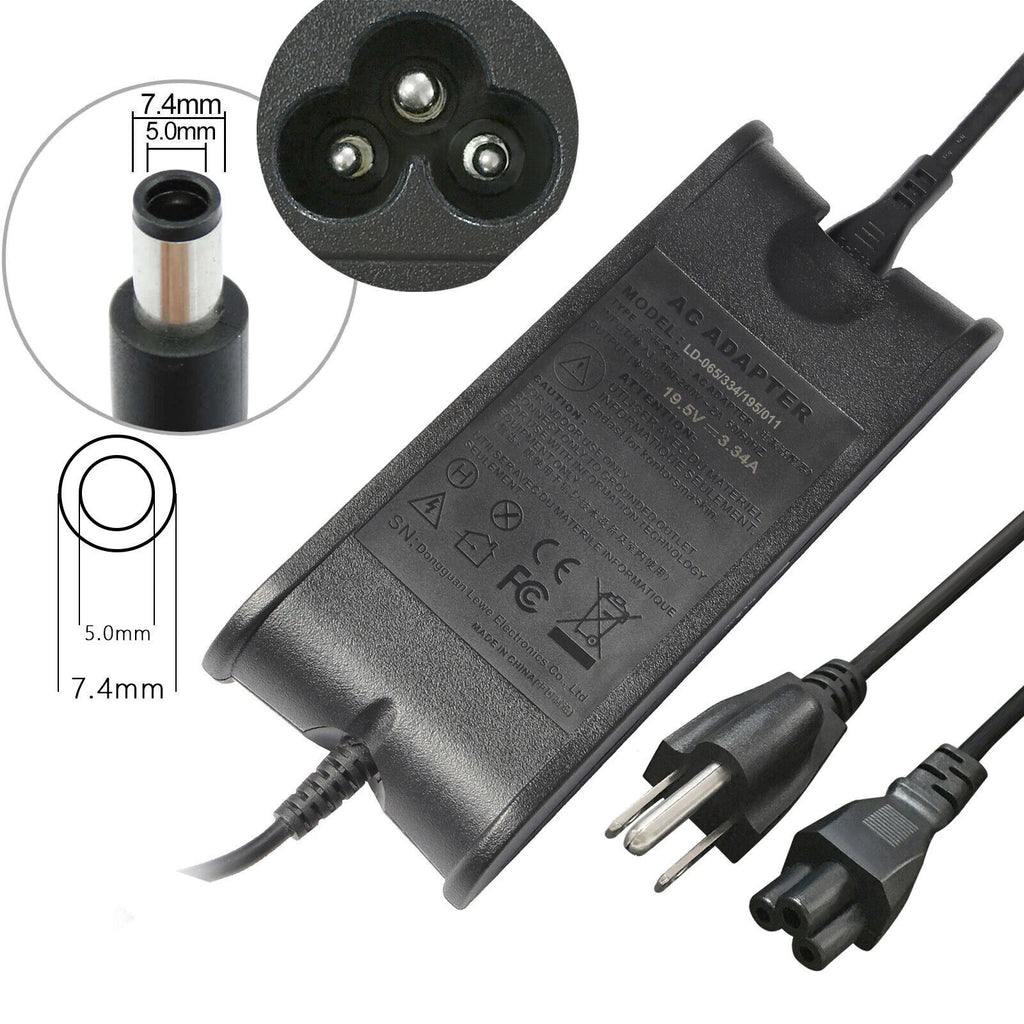 For Dell Laptop Charger 65W watt AC Power Adapter Power Supply 19.5V 3.34A