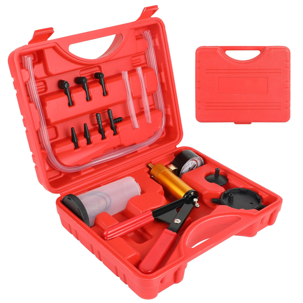 2 In 1 Brake Bleeder & Vacuum Pump Gauge Test Tuner Kit Tools DIY Hand Tools Hot