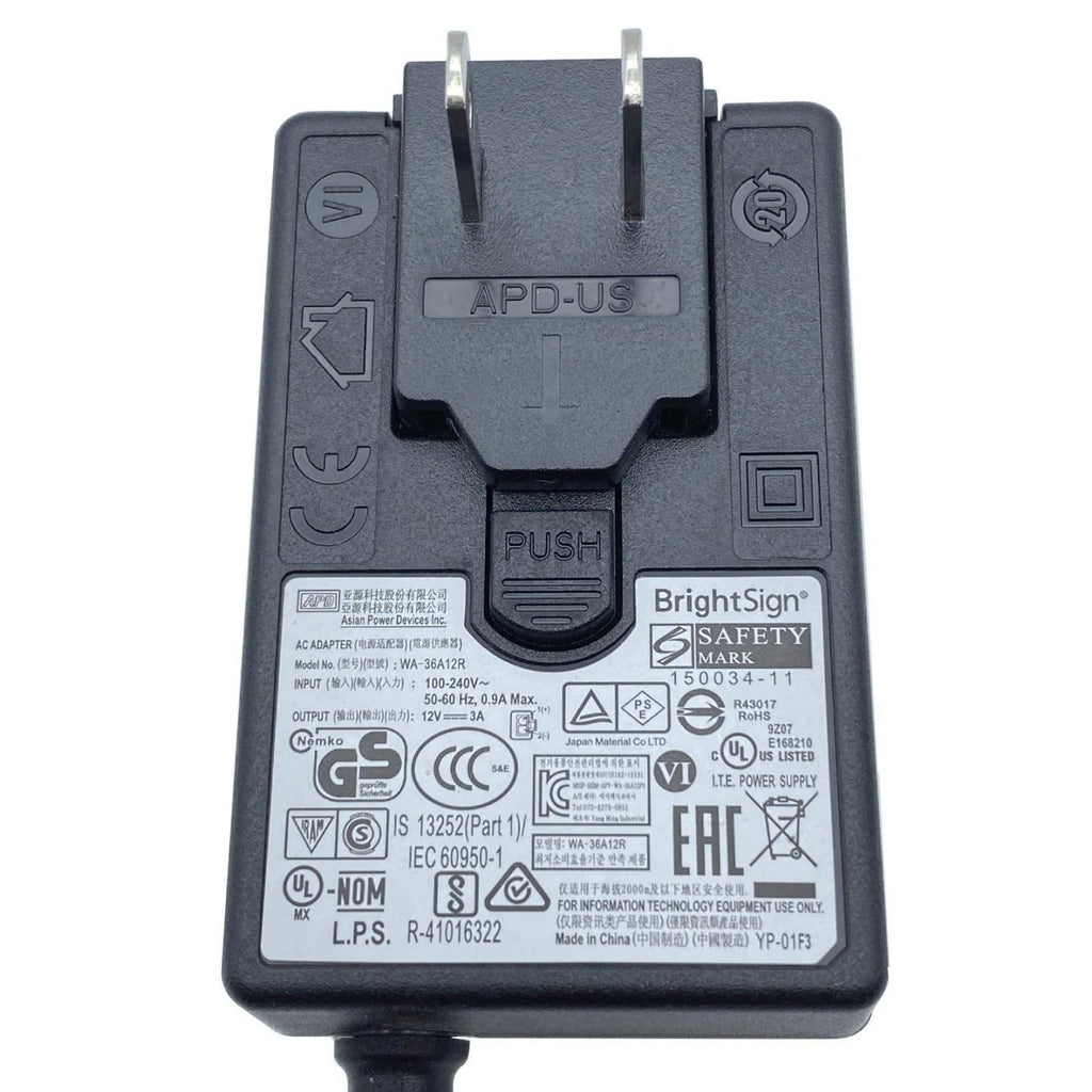 Brand NEW Genuine APD AC Adapter WA-36A12R 12V 3A 36W Power Supply