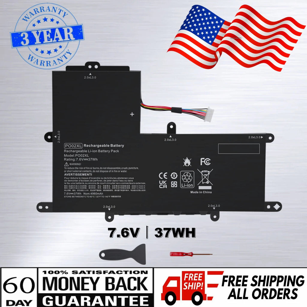 PO02XL 7.6V 37Wh Battery for HP Stream 11-R 11-Y 11-R014WM 823908-1C1 824560-005