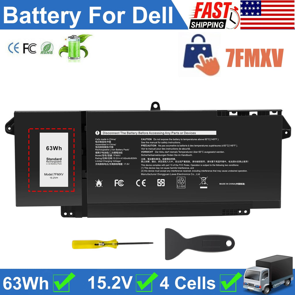 ?NEW For Dell Latitude 5320 7320 7420 7520 9JM71 TN2GY 4M1JN 63Wh 7FMXV Battery