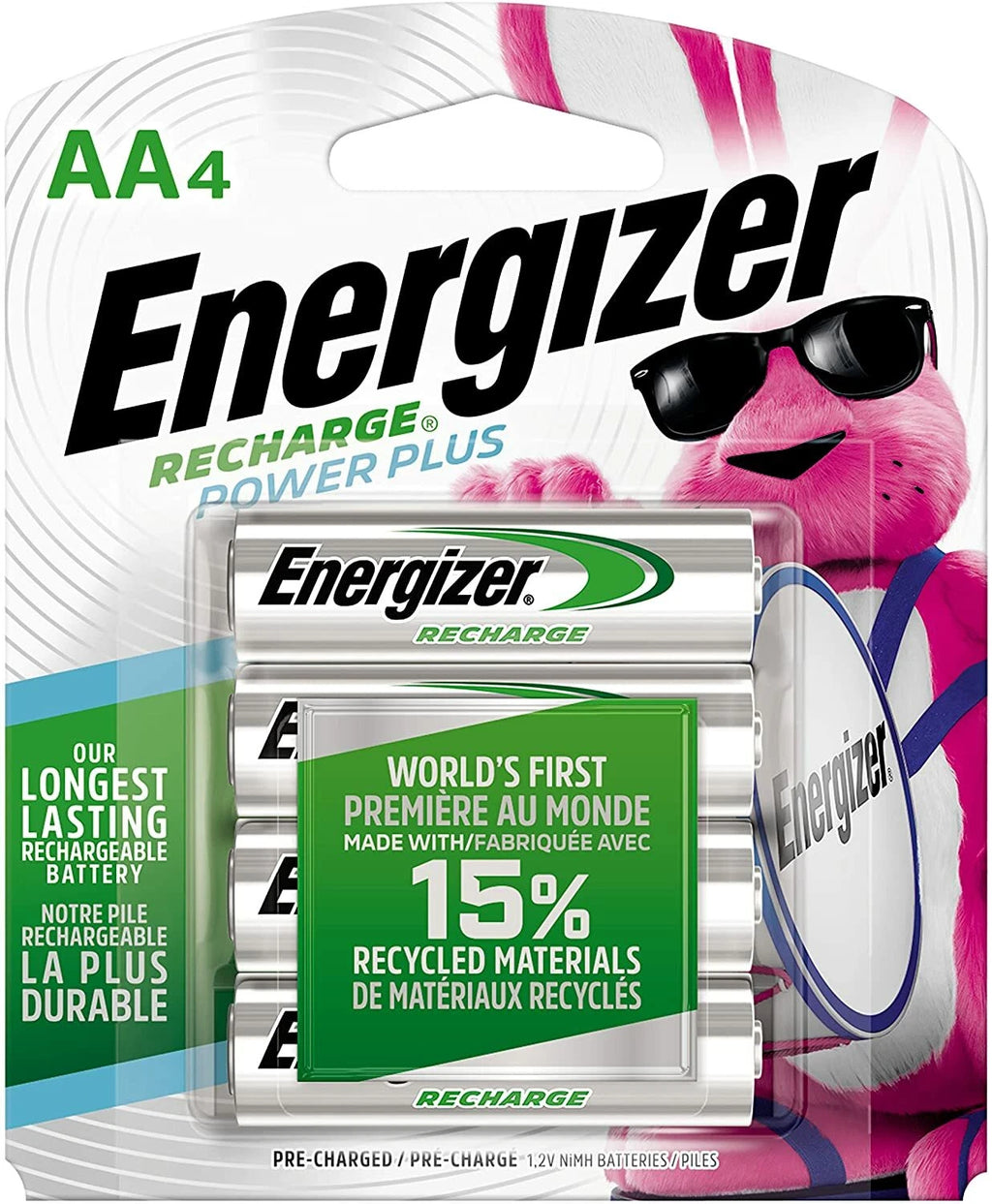 12 Energizer AA Recharge Power Plus Rechargeable Batteries, 3 x 4 Pack NH15BP-4