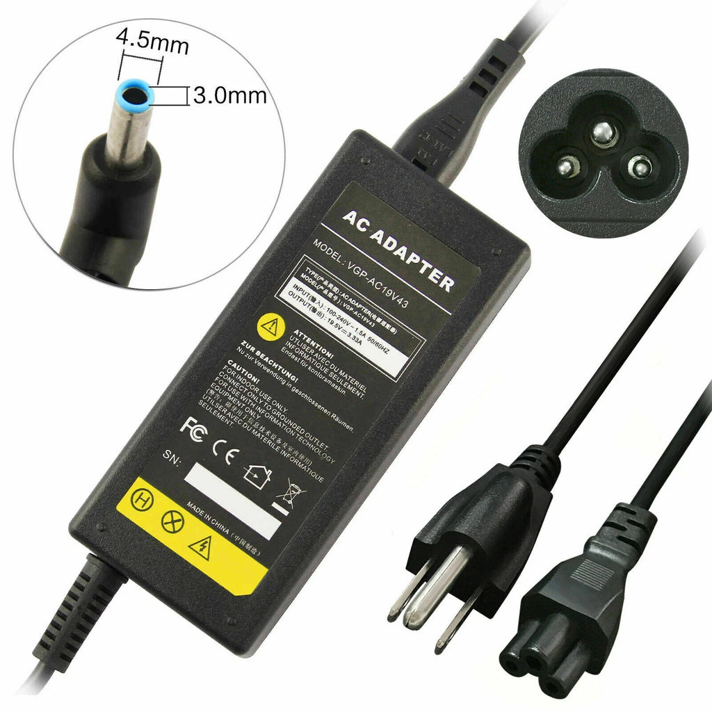 65W For HP Laptop AC Adapter Charger blue tip 19.5V 3.33A Pavilion 710412-001 US