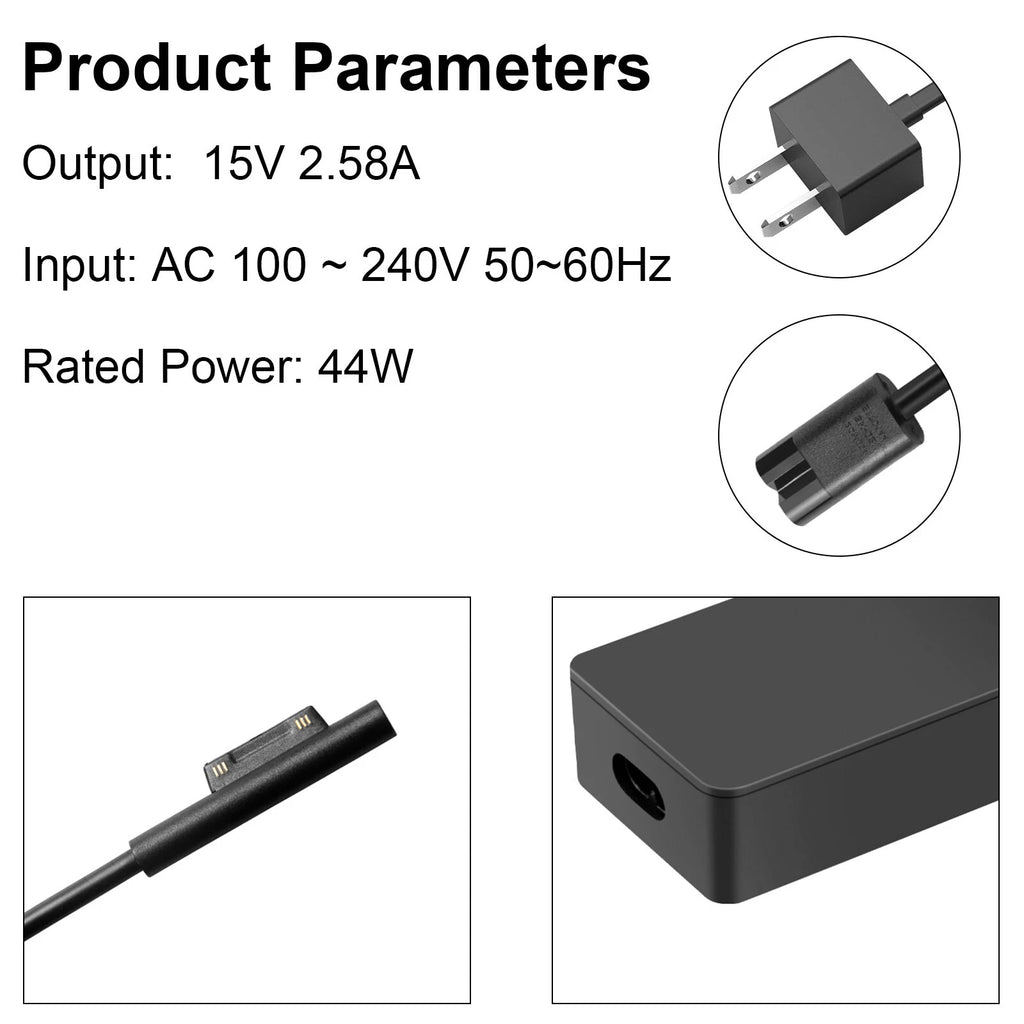 44W 6Pin AC Adapter Charger For Microsoft Surface Pro3 4 5 6 7 1796 1800 1625