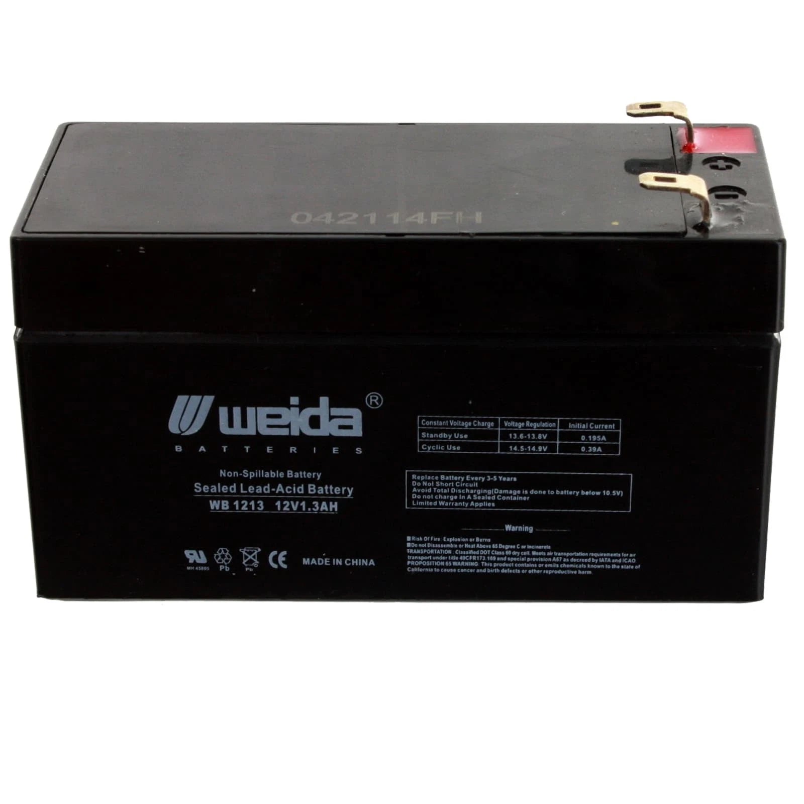 NEW 12V 1.3Ah SLA Battery WB1213 For UB1213, PS1212 , WKA12-1.3F