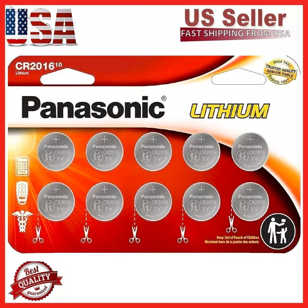 LOT 10-100 Panasonic LITHIUM BATTERY 3V CR2016 2016 BR2016 DL2016 Button Cell