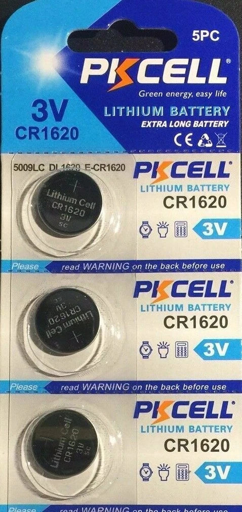 CR1620 PKCELL 1620 LITHIUM BATTERIES (3 piece) 3V watch New Authorize USA Seller