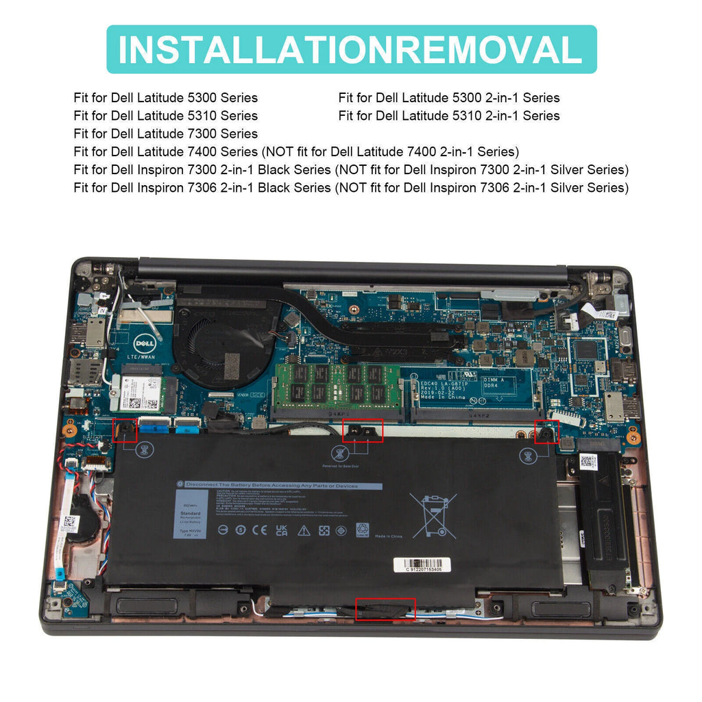 ?MXV9V 60Wh Battery For Dell Latitude 5300 5310 2-in-1 E5300 E5310 E7300 E7400