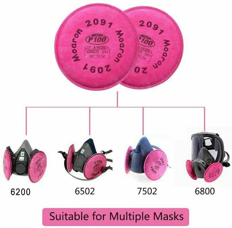 US 10-100PCS 2091 P100 Particulate Filters 5000, 6000, 7000 and FF-400 Series