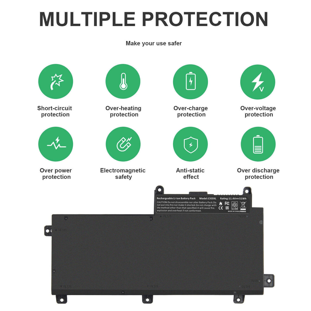 CI03XL Battery for HP ProBook 640 G2 645 G2 650 G2 655 G2 801554-001 Laptop 51Wh