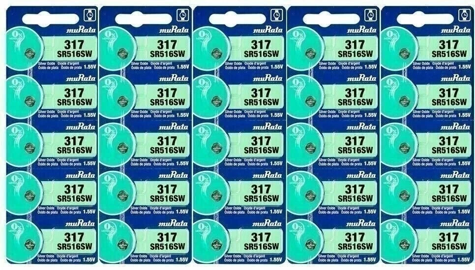 5 SONY 317 SR516SW Silver Oxide batteries 1.55V mercury free Super Fresh