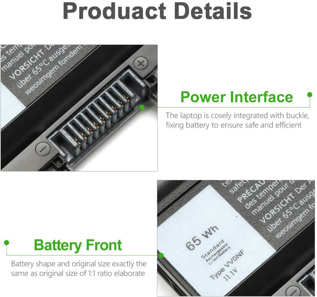 For Dell Latitude E5440 E5540 Battery Type VV0NF 0M7T5F 451-BBIE 58Wh 6 Cell
