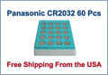 60 Pcs Fresh Panasonic Lithium ECR2032 CR2032 CR 2032 3V Battery
