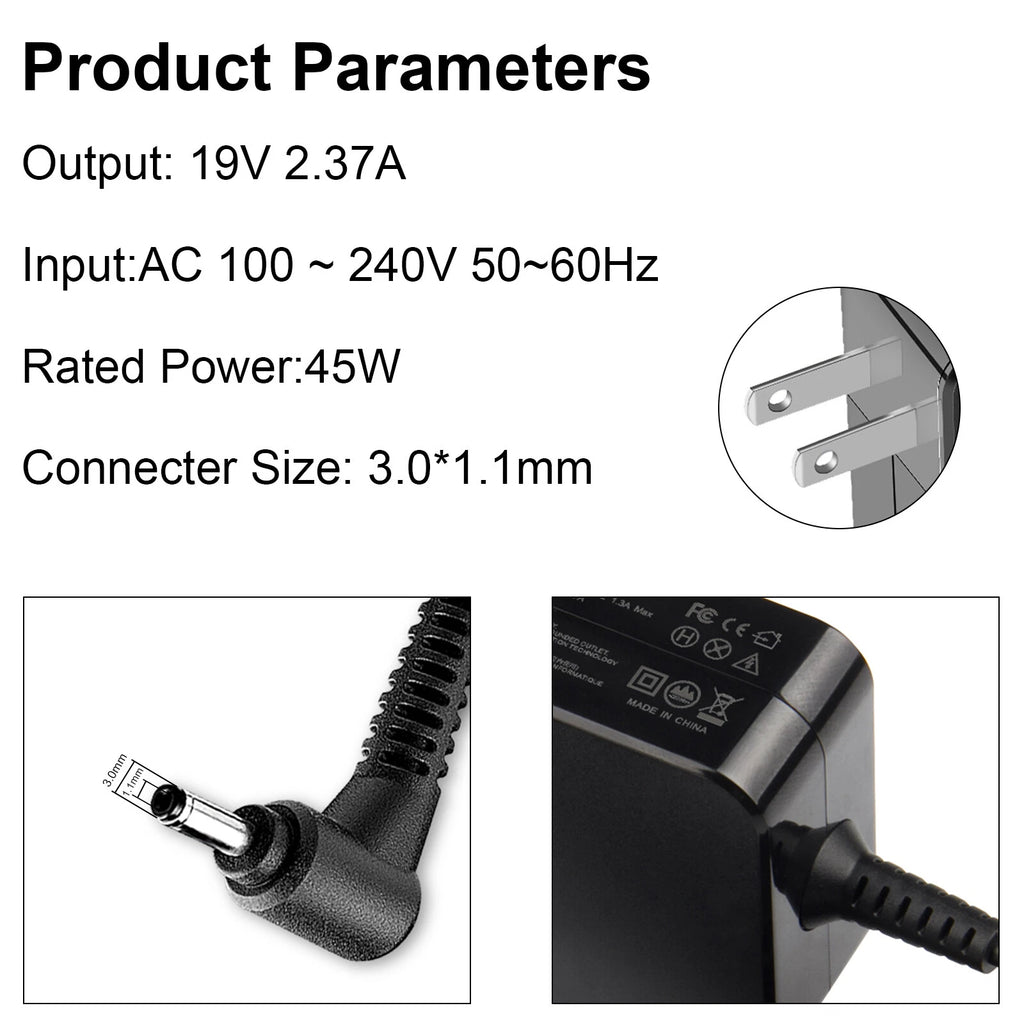 45W Laptop Charger For Acer Chromebook AC Adapter W15-045N4A USED Power Supply