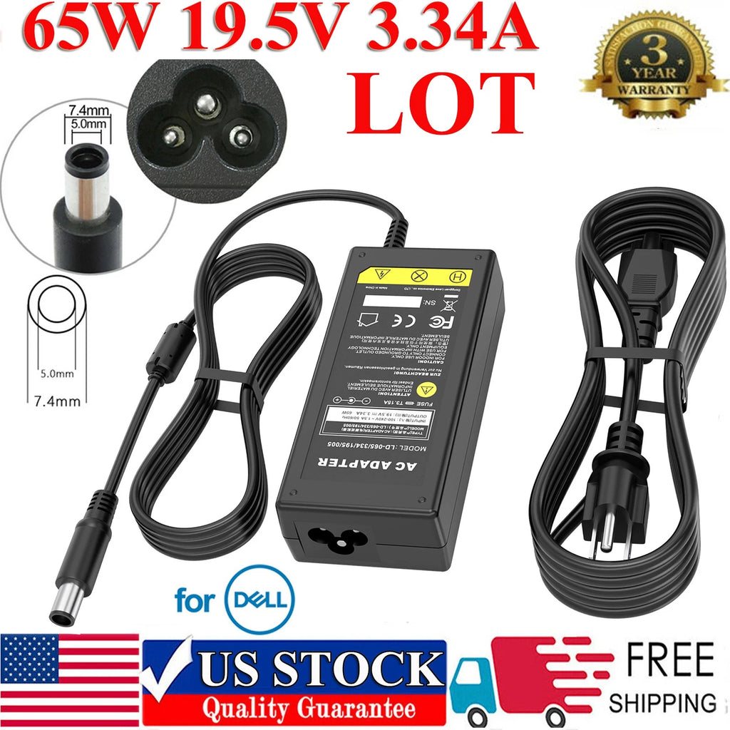 LOT 65W Adapter Charger For Dell Latitude D531 D610 D620 D630 D820 D830 Laptop