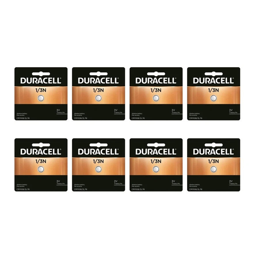 8x Duracell 1/3N, DL1/3N, CR1/3, 2L76 Photo Lithium 3V Battery
