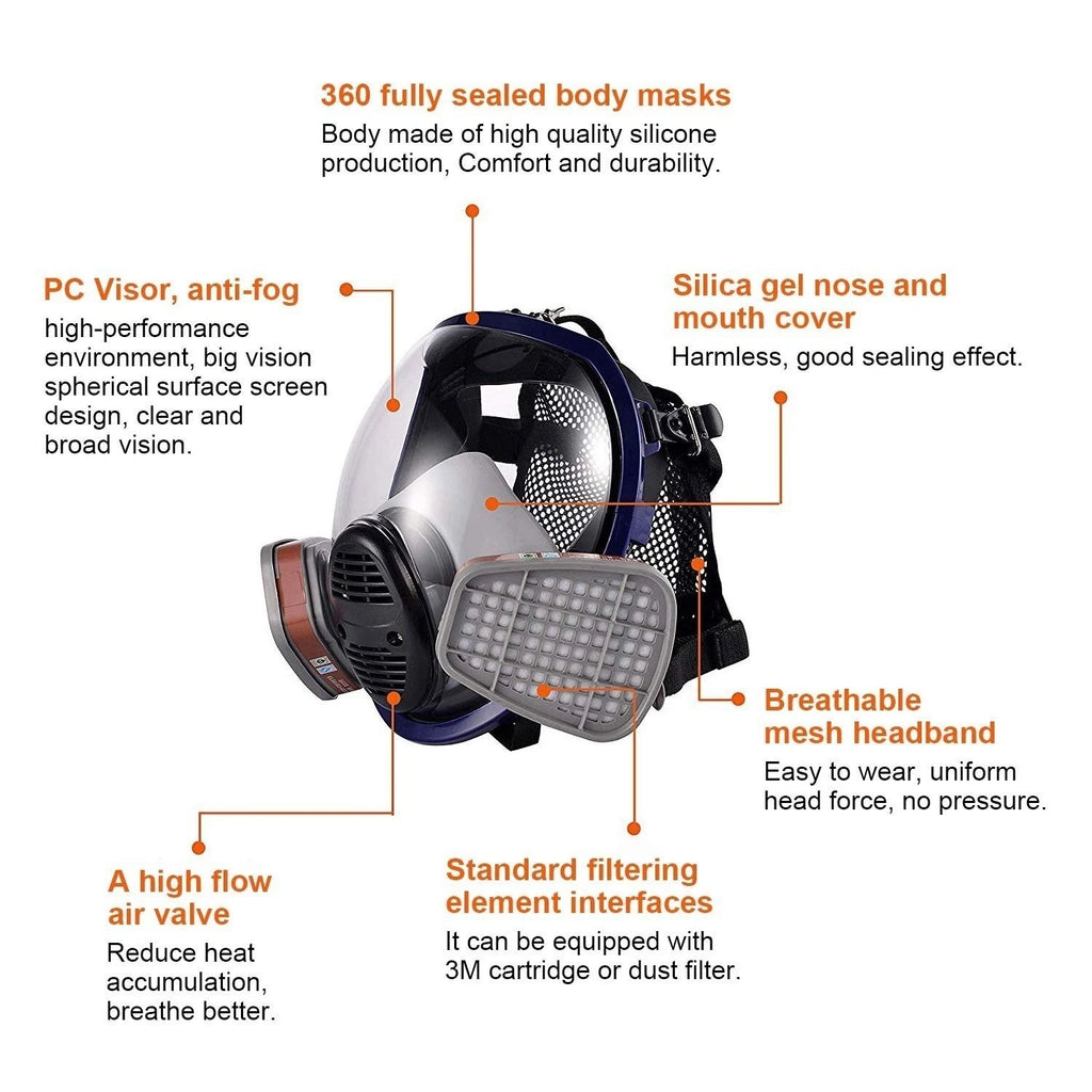 15 in 1 Gas Mask Respirator 6800 Facepiece Full Face Protect For Spray Painting