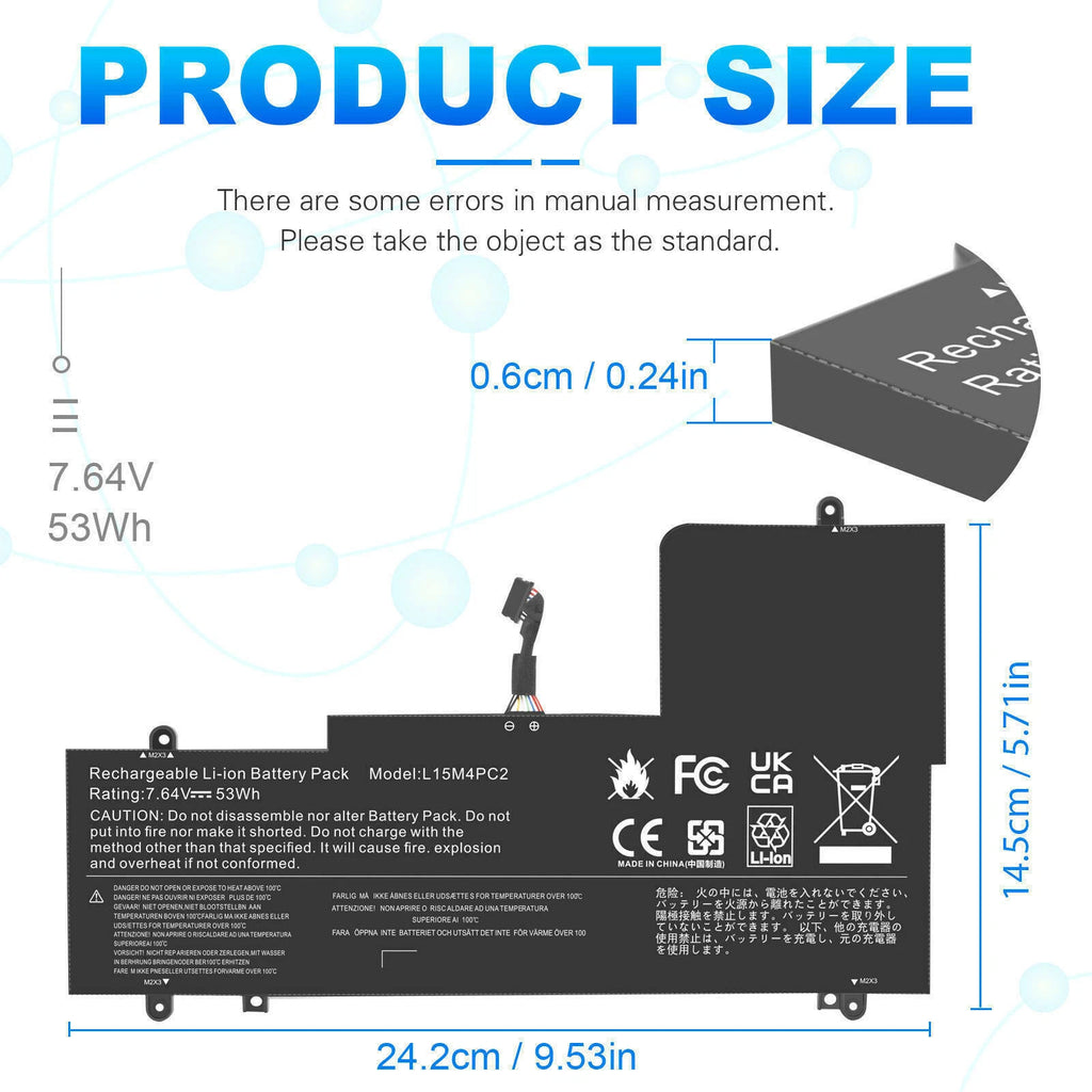 Battery For Lenovo Yoga 710-15ISK 710-14ISK 710-14IKB 710-15IKB L15L4PC2 53Wh