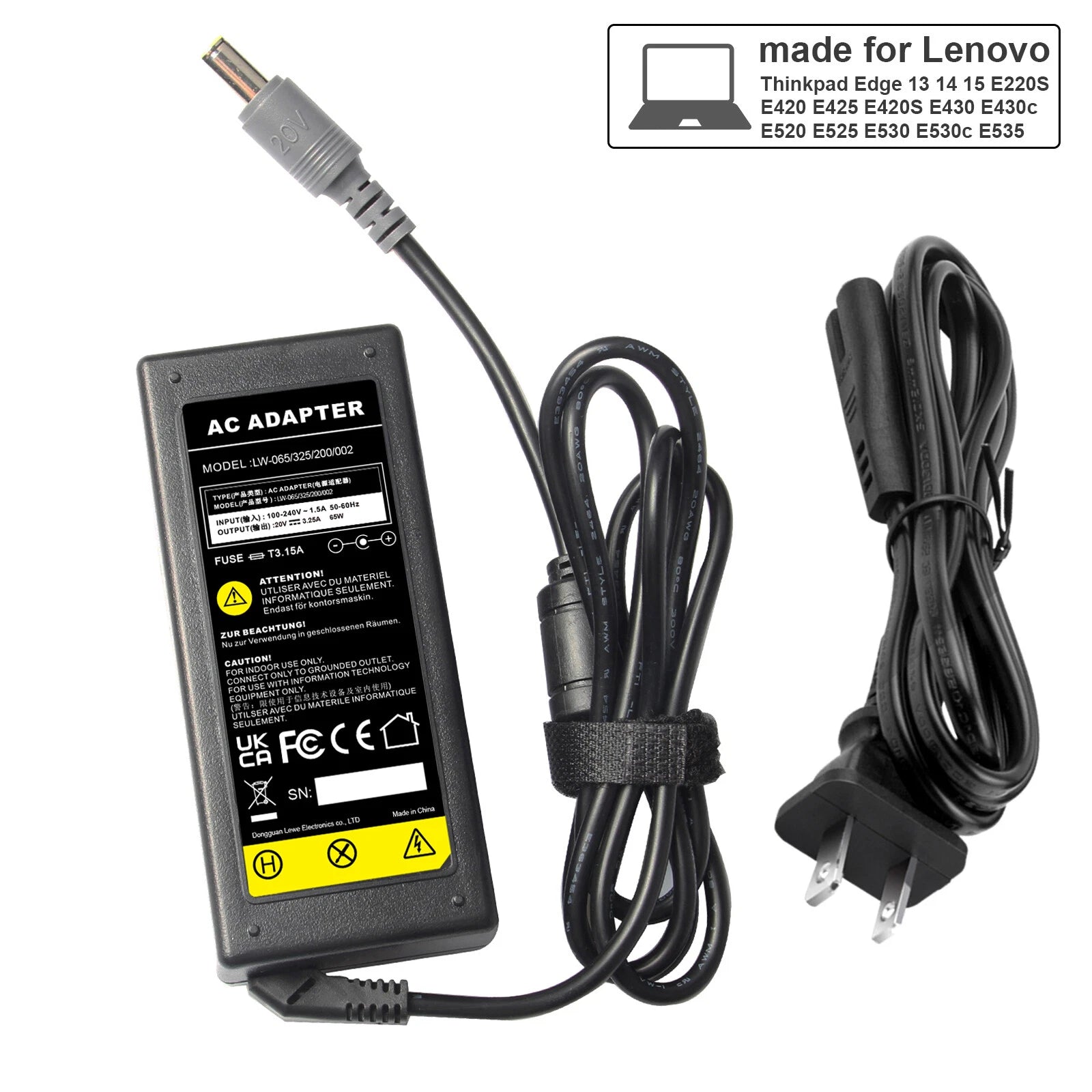 65W Adapter Charger For IBM Lenovo Thinkpad T60 T61 T400s T410s T410i T430 T530