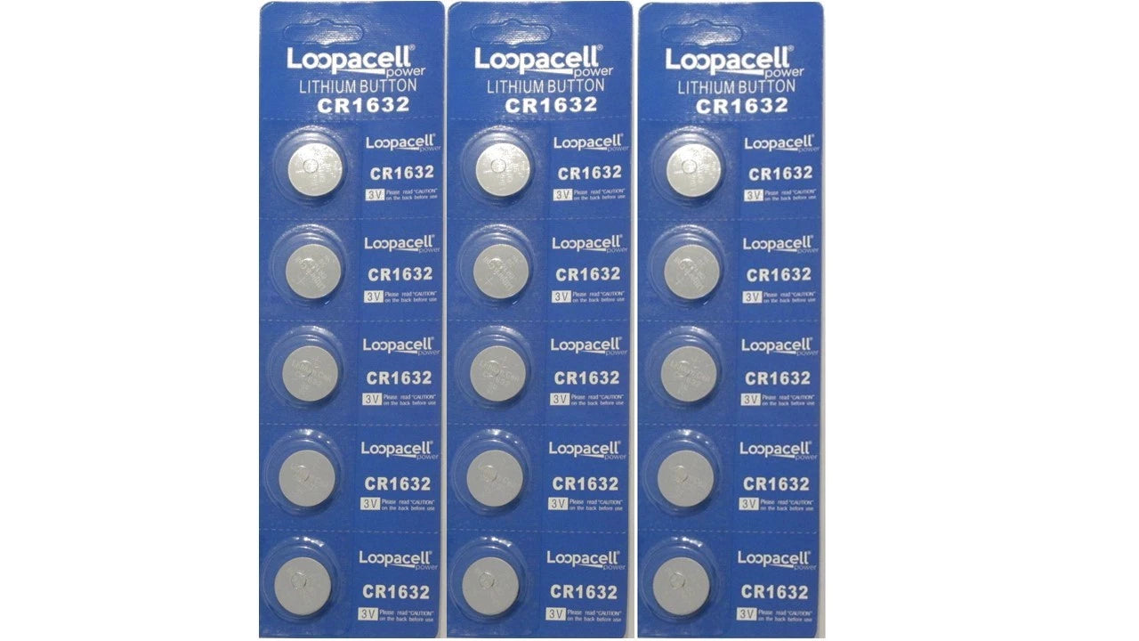 15 PACK FRESH Loopacell CR1632 ECR1632 1632 3V Lithium Coin Battery