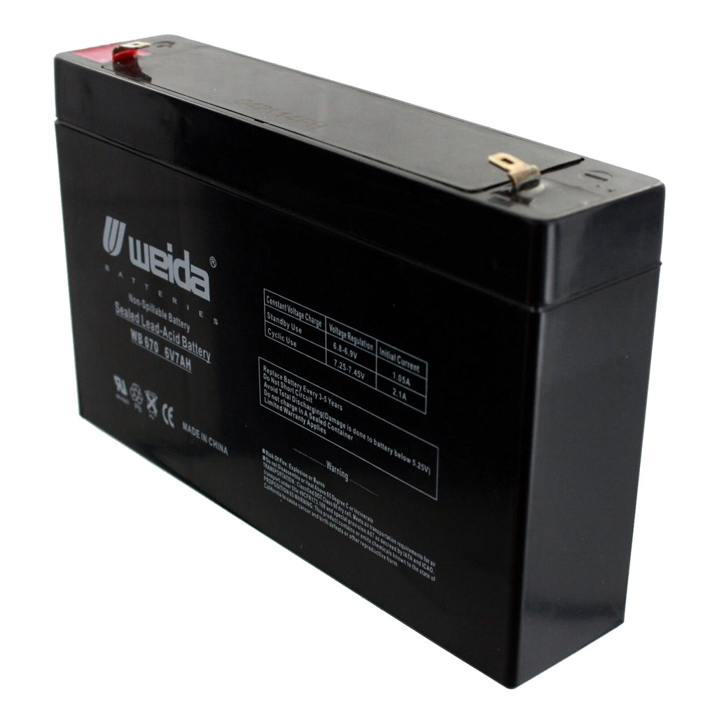 SLA Battery UB670 6V 7AH Replaces 7.2AH CF6V7 PE6V7.2F1 SLA0925 CA160