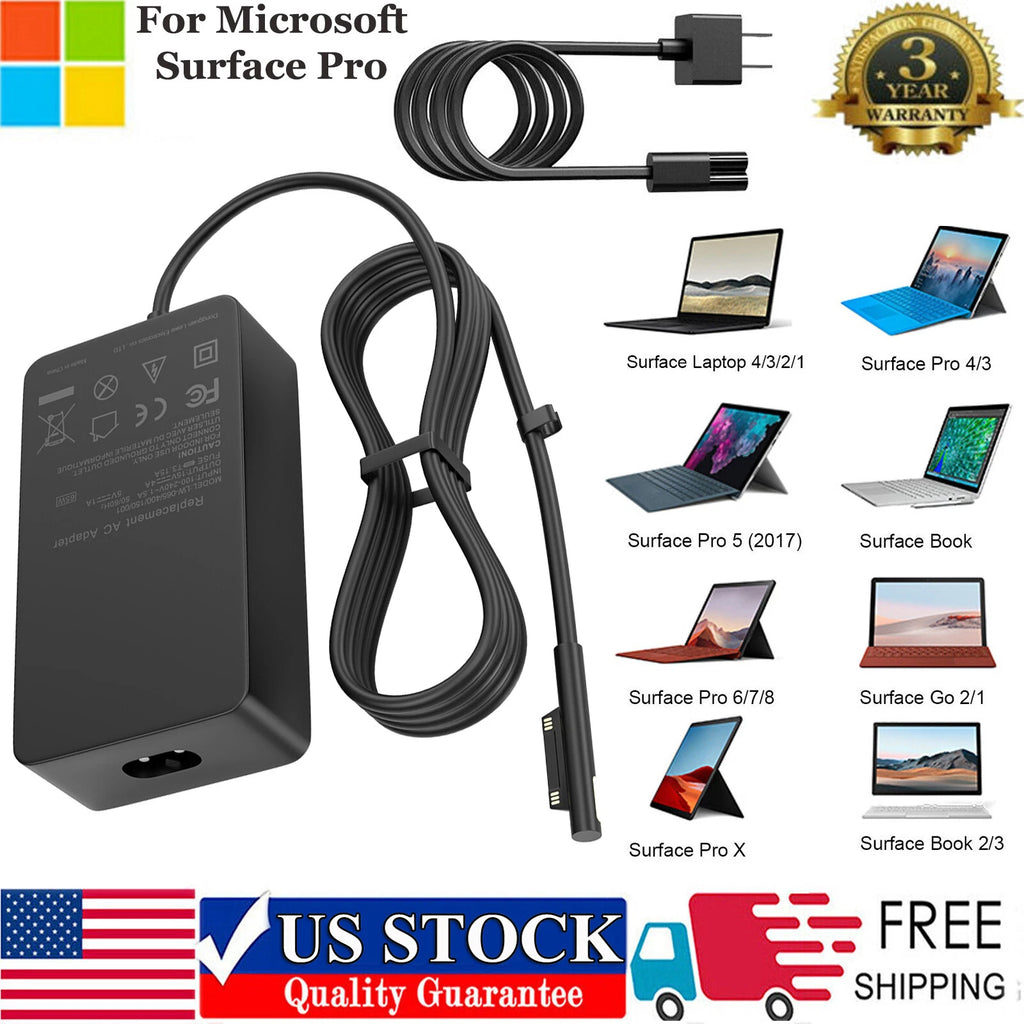 For Microsoft Surface Pro 3 4 5 6 7 7+ 8 9 X GO Charger Power Adapter 1706 1769