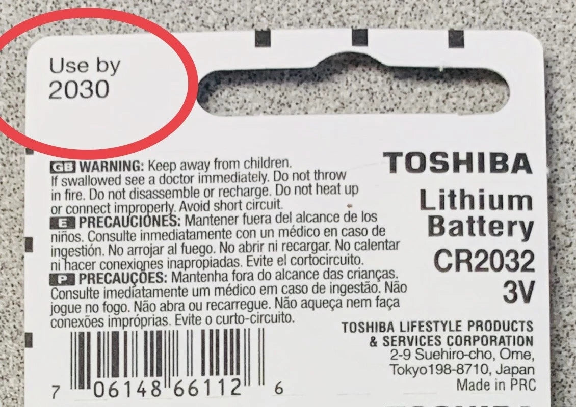1 x New Original Toshiba CR2032 CR 2032 3V LITHIUM BATTERY BR2032 DL2032 Remote