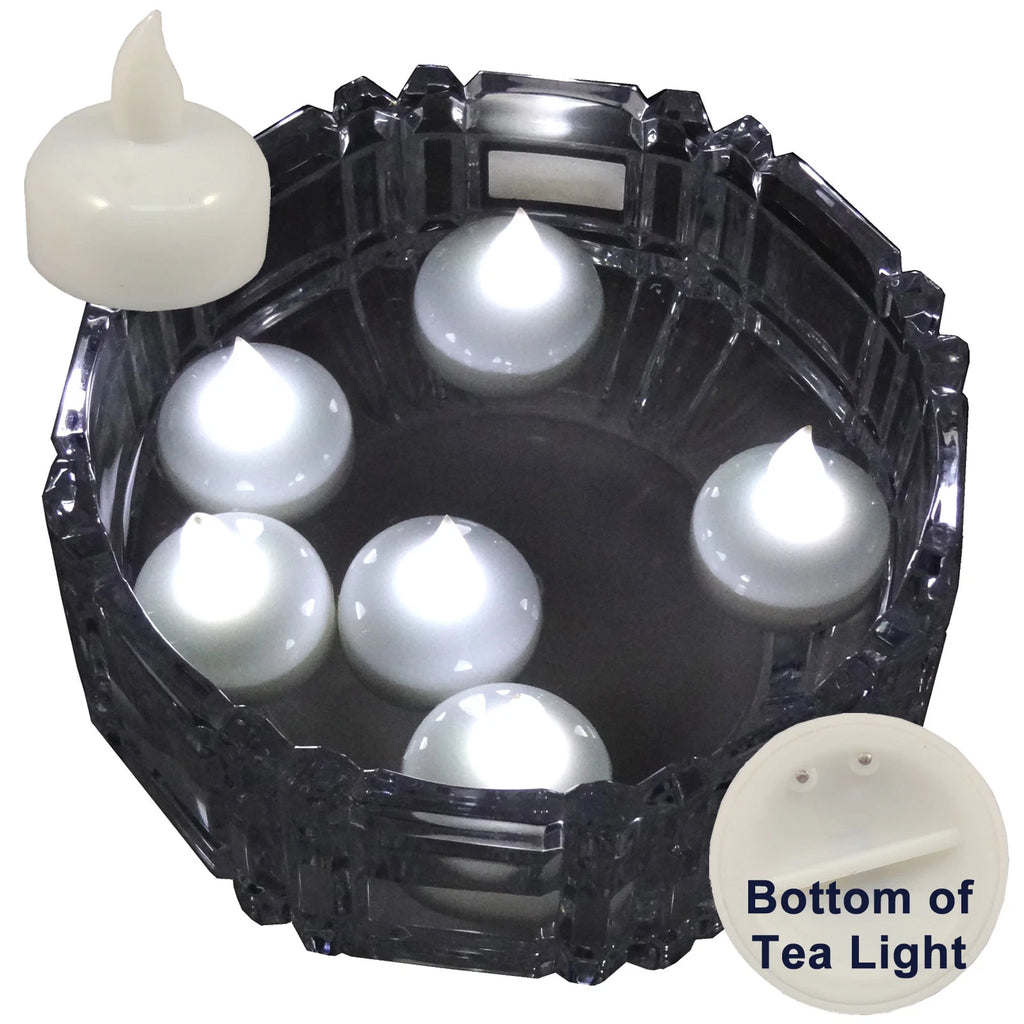 6 Flameless Floating LED tealight Candle Battery operated WHITE tea lights NEW