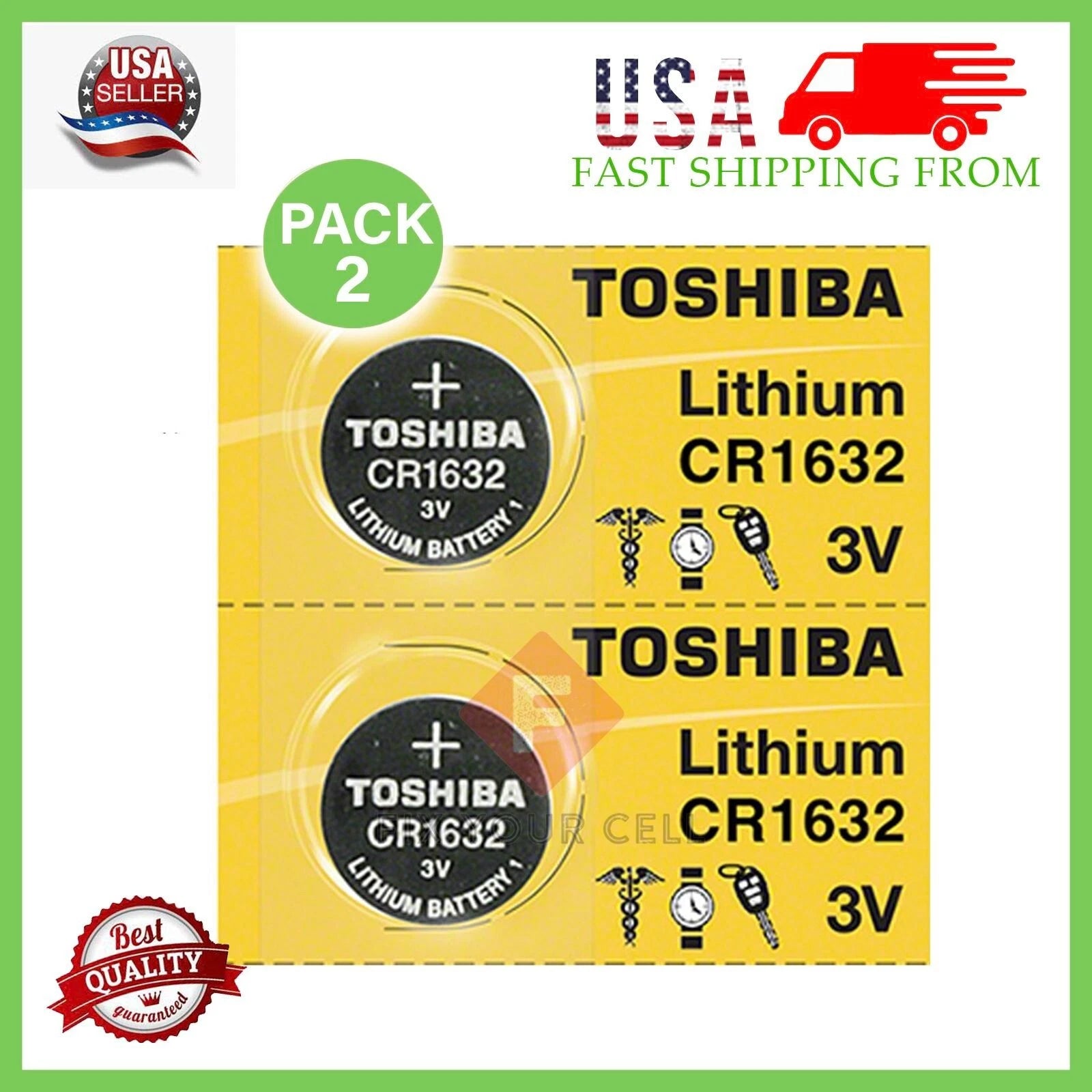 Lot Original Toshiba CR1632 3V Lithium Coin Cell Battery 1/2/5/10/15/25/100 LOT