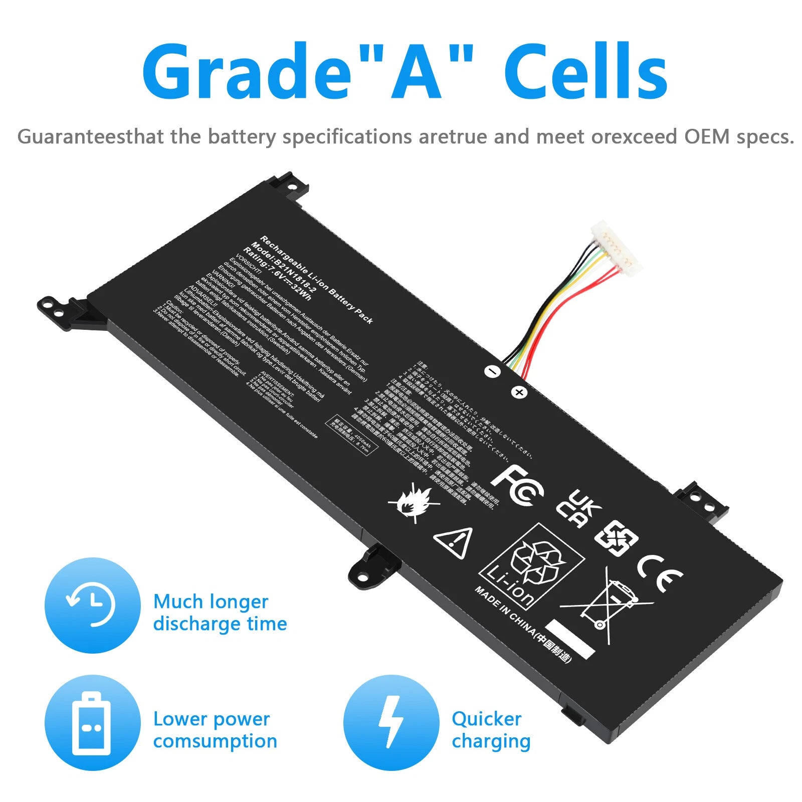 B21N1818-2 C21N1818-2 Battery For Asus VivoBook 14 A412 F412 S412 X412DA X412FA